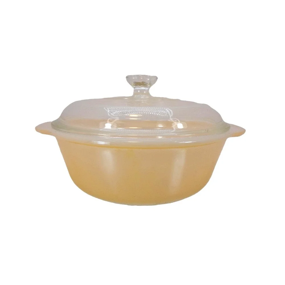 Anchor Hocking Fire-King Casserole‎ Dish Excellent Peach Luster Lid Tab Handles